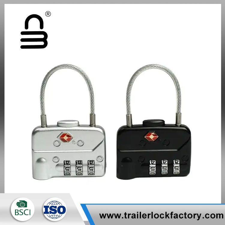 3 Dials Taistil Cábla bagáiste TSA Lock