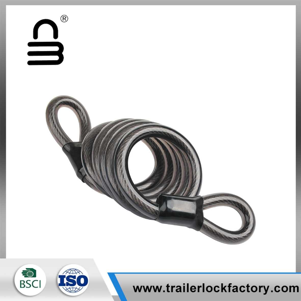 Sábháilteacht Rothar Cábla Cruach Rope Coil Lock